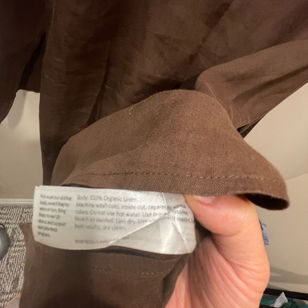Eileen Fisher Chocolate V-Neck Top - Picture 7 of 10